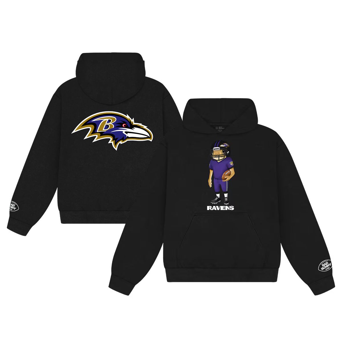 Men 2026 NFL Baltimore Ravens hoodie black 0011->nfl t-shirts->Sports Accessory